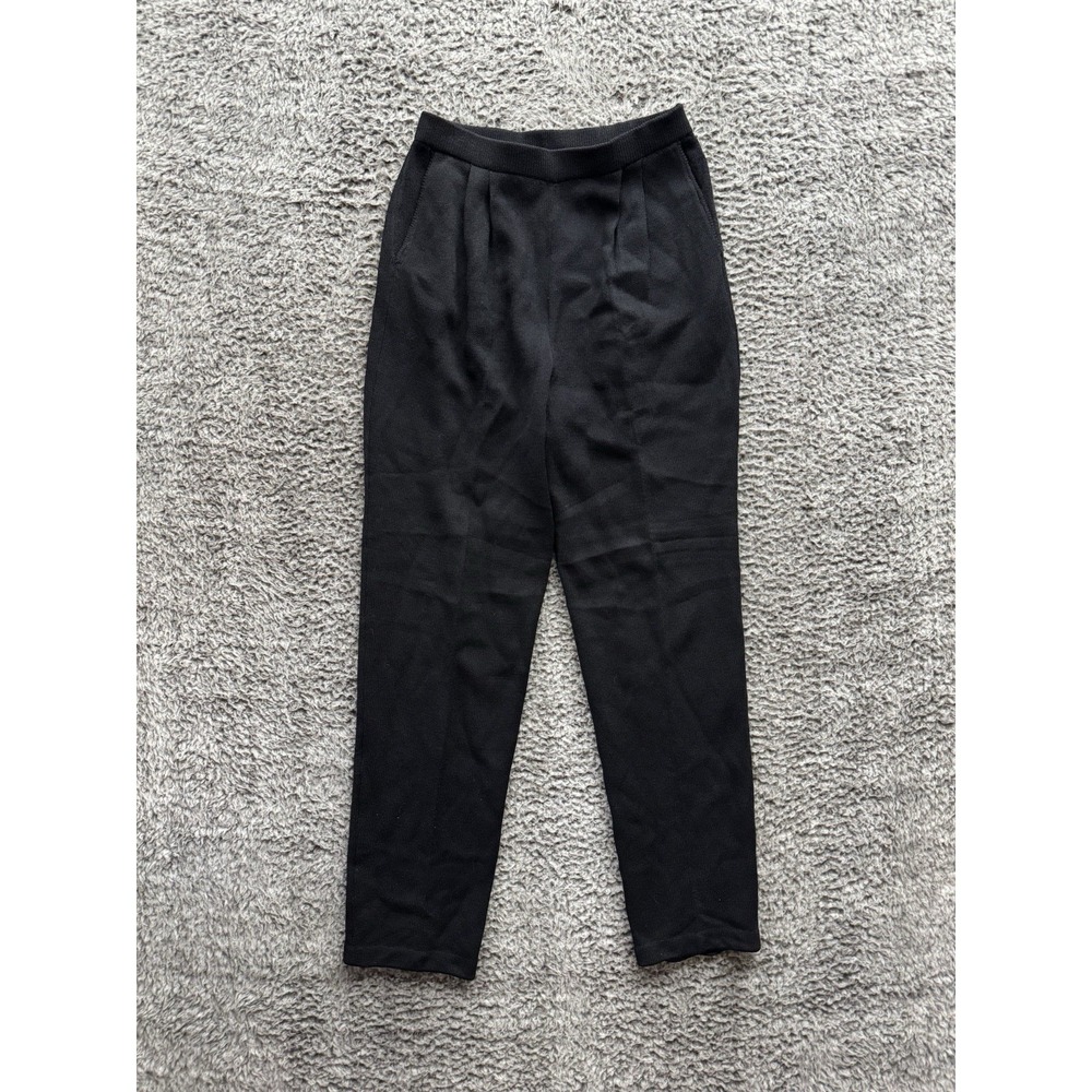 St. John Basics Pleated Front‎ Santana Knit Pant size 4 in Black